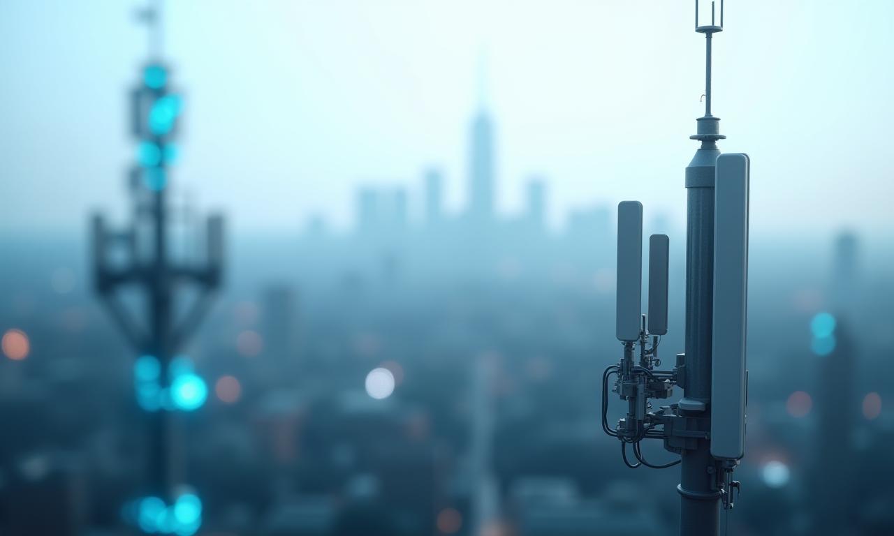 Infrastrutture di telecomunicazioni moderne in una città innovativa