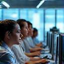 Team di assistenza clienti al lavoro